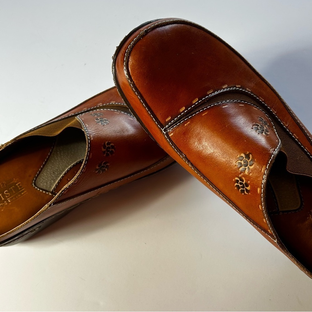 L'ATISTE Spring Step Chino Camel Brown Leather Clogs Size 41EU /11 US - Picture 6 of 13